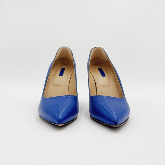 LONGCHAMP Pointed Toe Stiletto Heels – Electric Blue Leather 38 - Picture 2 of 8